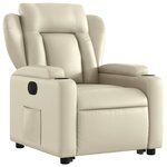vidaXL Fauteuil inclinable électrique crème similicuir