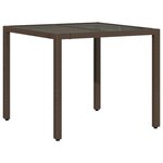 vidaXL Ensemble de bistro de jardin 3 Pièces coussins marron poly rotin