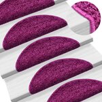 vidaXL Tapis d'escalier 10 pièces 56x17x3 cm Violet Demi-rond