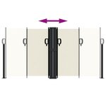 vidaXL Auvent latéral rétractable crème 120x1200 cm