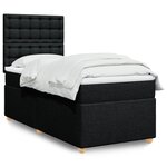 vidaXL Sommier à lattes de lit avec matelas Noir 90x190 cm Tissu