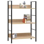 vidaXL Bibliothèque à 3 niveaux chêne 60x27 6x90 5cm bois d'ingénierie