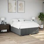 vidaXL Cadre de lit sans matelas gris foncé 160x200 cm tissu