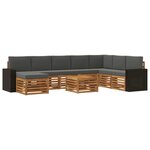 vidaXL Ensemble de canapés d'extérieur 9 pc Naturel et Anthracite