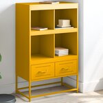 vidaXL Buffet haut jaune moutarde 68 5x39x111 5cm acier laminé à froid