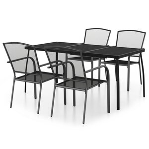 vidaXL Ensemble à manger de jardin 5 Pièces anthracite acier