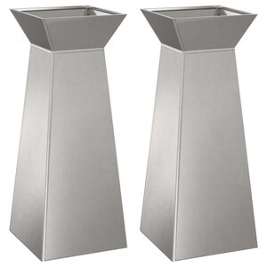 vidaXL Jardinière à pilier 2 Pièces Argent 40 x 40 x 100 cm Acier