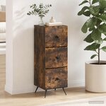 vidaXL Armoire à tiroirs Chêne fumé 33 x 34 5 x 90 cm