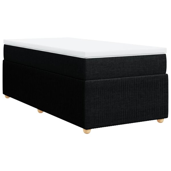 vidaXL Sommier à lattes de lit et matelas Noir 80x200 cm Tissu