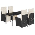 vidaXL Ensemble à manger de jardin coussins 5Pièces Noir Résine tressée