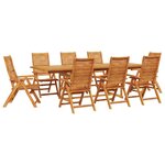 vidaXL Ensemble de salle à manger pour jardin 9 pc Marron