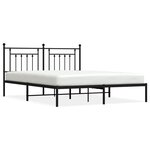 vidaXL Cadre de lit métal sans matelas et tête de lit noir 180x200 cm