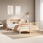 vidaXL Lit bibliothèque sans matelas 150x200 cm bois massif de pin