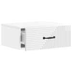 vidaXL Cabinet de chevet mural 2 Pièces Blanc brillant 49 x 34 5 x 20 cm