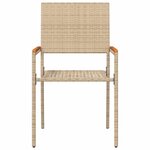 vidaXL Chaises empilables de jardin 4 Pièces Crème  Marron