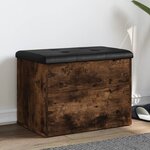 vidaXL Banc de rangement chêne fumé 62x42x45 cm bois d'ingénierie