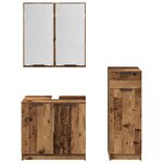vidaXL Ensemble de mobilier de salle de bain 3 Pièces Bois ancien