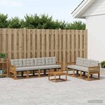 vidaXL Ensemble de canapés d'extérieur 8 Pièces Naturel et gris clair