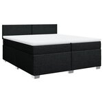 vidaXL Sommier à lattes de lit avec matelas Noir 200x200 cm Tissu