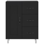 vidaXL Buffet haut Noir 69 5x34x180 cm Bois d'ingénierie