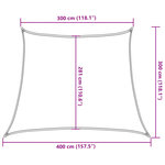 vidaXL Voile d'ombrage 160 g/m² Beige 3/4x3 m PEHD