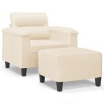 vidaXL Fauteuil avec repose-pied Beige 60 cm Tissu microfibre