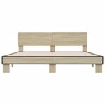 vidaXL Cadre de lit chêne sonoma 180x200 cm bois d'ingénierie et métal