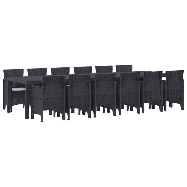 vidaXL Ensemble de salle à manger pour jardin 13 Pièces Anthracite