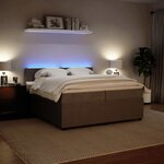 vidaXL Sommier à lattes de lit et matelas Gris clair 200x200cm Velours