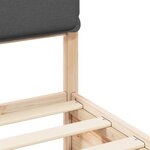 vidaXL Cadre de lit avec tête de lit rembourrée Gris foncé