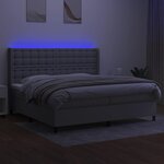 vidaXL Sommier à lattes de lit matelas LED Gris clair 200x200 cm Tissu