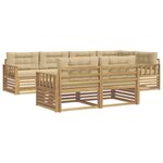 vidaXL Ensemble de canapés d'extérieur 7 pc Blanc et Beige Polyester