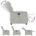 vidaXL Fauteuil de massage inclinable gris nuage tissu