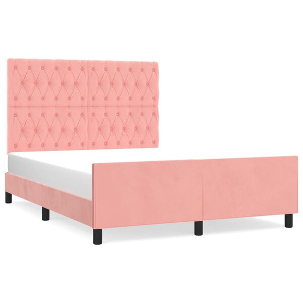 vidaXL Cadre de lit sans matelas rose 140x200 cm velours