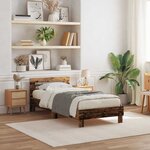 vidaXL Cadre de lit Bois ancien 90 x 200 cm Bois d'ingénierie