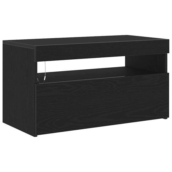 vidaXL Meuble TV Chêne noir 75 x 35 x 40 cm Bois d'ingénierie