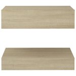 vidaXL Tables de chevet 2 Pièces Chêne sonoma 60x35 cm Aggloméré