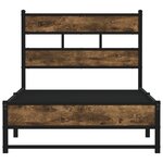 vidaXL Cadre de lit en métal sans matelas chêne fumé 90x200 cm