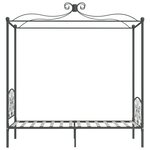 vidaXL Cadre de lit à baldaquin sans matelas gris métal 90x200 cm
