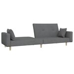vidaXL Canapé-lit à 2 places avec deux oreillers gris clair tissu
