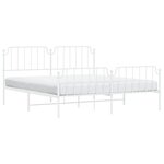 vidaXL Cadre de lit métal sans matelas et pied de lit blanc 183x213 cm