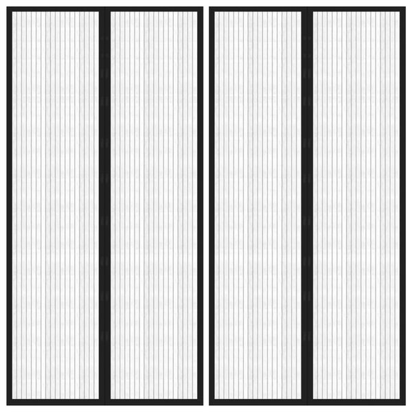 vidaXL Rideaux de porte anti-insectes 2 Pièces et aimants noir 220x100 cm