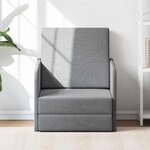vidaXL Fauteuil convertible gris clair tissu