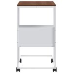 vidaXL Table d'appoint avec roues blanc 55x36x63 5cm bois d'ingénierie