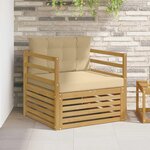 vidaXL Canapé d’extérieur Blanc et Beige
