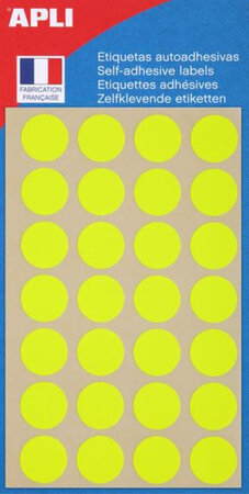 Pochettes 140 Pastilles Jaune Fluo Ø 15