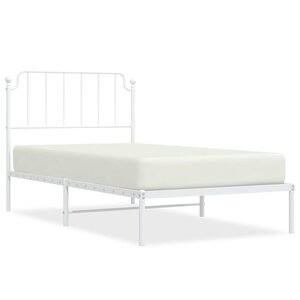 vidaXL Cadre de lit métal sans matelas et tête de lit blanc 100x200 cm