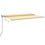 vidaXL Auvent rétractable automatique 500x350 cm Jaune et blanc