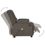 vidaXL Fauteuil de massage gris foncé tissu microfibre