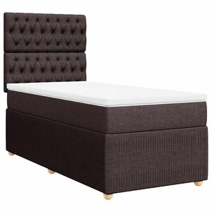 vidaXL Sommier à lattes de lit avec matelas Marron foncé 80x200 cm